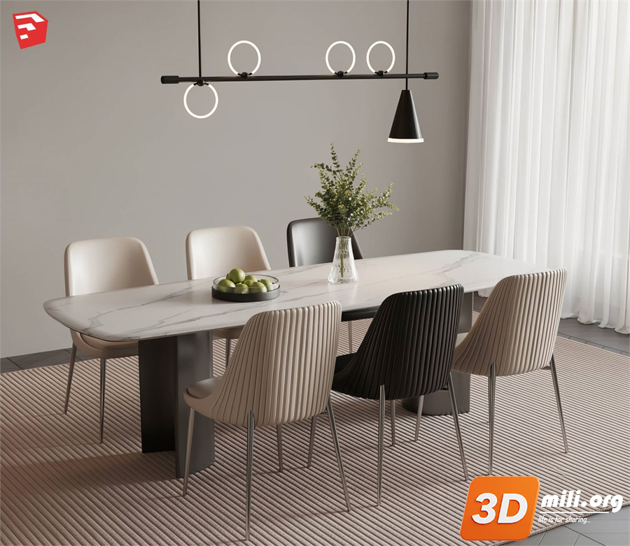 Dining Table Set Skp Files